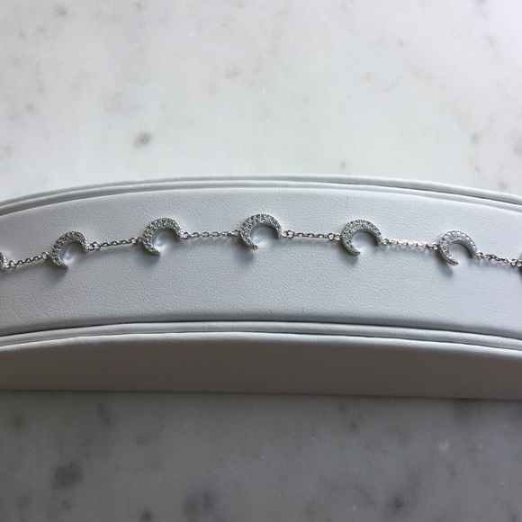 Sterling Silver RP CZ Crescent Bracelet - Picture 15 of 17